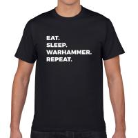 Mens Large T-shirt Mens T Shirts Inscription Eat Sleep Game Repeat Printed Cotton Tshirts For Men Tee Mens Game