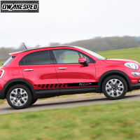 For-Fiat 500 500x Sport Stripes Decals Racing Styling Auto Door Skirt Vinyl Decal Stickers 2pcslot Car Side Body Sticker