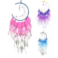 Blue Feather Dreamcatcher Blue Feather Moon Dreamcatcher Decor Wall Dreamcatchers Ornaments Wall Decorations Ornaments for Bedroom Offices Living Room trusted