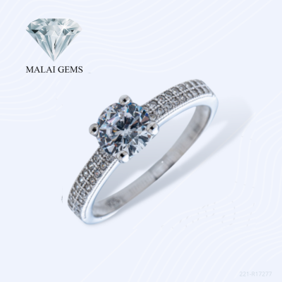 Malai Gems แหวนเพชร เงินแท้ 925 เคลือบทองคำขาว ประดับเพชรสวิส CZ รุ่น 221-R17277 แถมกล่อง แหวนเงินแท้ แหวนเงิน แหวน