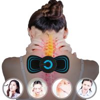 ZZOOI Ems Mini Electric Neck Massager Cervical Massage Patch Muscle Relief Pain Relaxation Shoulder Instrument Portable Neck Massage