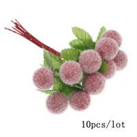 【cw】07090pcs mini Red Artificial Flowers Stamen Berries Bundle DIY Christmas Wedding Cake Gift Wreaths Decoration 【hot】