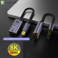 FEBRAIN หน้าจอโปรเจคเตอร์8K 60Hz Type-C เป็น Dp/ Mini DP HDMI-เข้ากันได้กับอะแดปเตอร์วิดีโอแปลง USB-C