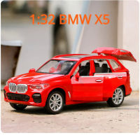 โมเดลรถแบบโลหะผสมหล่อขึ้นรูป1:32 BMW รุ่น X5สูงไฟเสียงรถดึงถอยหลังของสะสมของขวัญของเล่นเด็ก