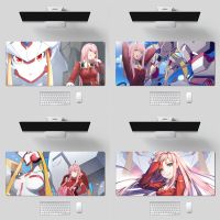 Zero Two Darling In The FranXX แผ่นรองโต๊ะแล็ปท็อป แผ่นรองเมาส์คอมพิวเตอร์สำนักงาน แผ่นรองเมาส์แล็ปท็อป แผ่นรองเมาส์สำหรับเล่นเกม