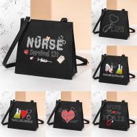 【Lanse store】2022 New Nurse Pattern Square Bags Fashion Tote Women Shoulder Bag Casual Trendy Crossbody High Capacity Sundries