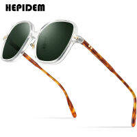 HEPIDEM Acetate แว่นกันแดดโพลาไรซ์ผู้ชาย2022ใหม่ Retro Vintage แว่นตากันแดดทรงสี่เหลี่ยมสำหรับผู้หญิงแว่นตากันแดด9163T