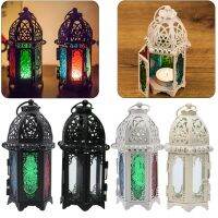 New European Candlestick Vintage Hanging Candle Holder Moroccan Glass Candle Lantern Wedding Home Decor