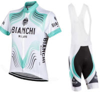 โหมดใหม่ Team BianChi Road Bike Cycling Jersey Kits MTB Road Bike Riding Apparel Racing Downhill Jerseys Cycling Jersey Mountain Bike Motorcycle Jerseys Sportwear Clothing Cycling Bicycle