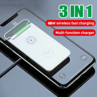 (HOT)40W 3 In 1 Qi Fast Wireless Charger Stand สำหรับ 13 12 11 Pro 6 7แท่นชาร์จแบบพับได้