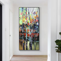 Barocco Abstract Colorful Large Size Trees Painting Hand Painted Oil Painting On Canvas Modern Acrylic Wall Art For Home Decoration