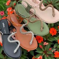 2023 New Melissa Womens Sandals and Slippers Flat Bottom Beach Jelly Shoes Simple Beach Shoes Summer