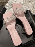 23 summer new cryl flower rhie thick-heeled -heel s and slippers womens high-heeled s womens high-heeled s -GGX23722✧✼