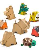 （HOT) กล่องลูกสุนัขเด็กแฮนด์เมด diy กล่องกระดาษสัตว์สร้างสรรค์กระดาษแข็งการ์ตูนโมเดลของเล่นโรงเรียนอนุบาลเปลือกกระดาษ