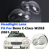 Headlight Clear Lens Lampshade Cover Fit For Mercedes Benz C-Class 2001-2007 W203,Headlamp Shell Lenses Car Accessories