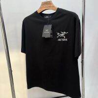 ☄✔Arcteryx เสื้อยืดแขนสั้นผ้าคอตตอนปักลายนกใส,เสื้อยืดแขนสั้นผ้าคอตตอนสำหรับผู้ชายและผู้หญิงที่มีนักเรียนตัวหลวม