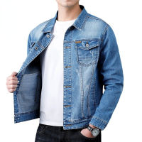 Jaket Lelaki Kapas Denim Hitam Jaqueta Jeans Masculina Slim Dibasuh R ยีนส์สีฟ้าคลาสสิก Coat Lelaki Lelaki Pakaian