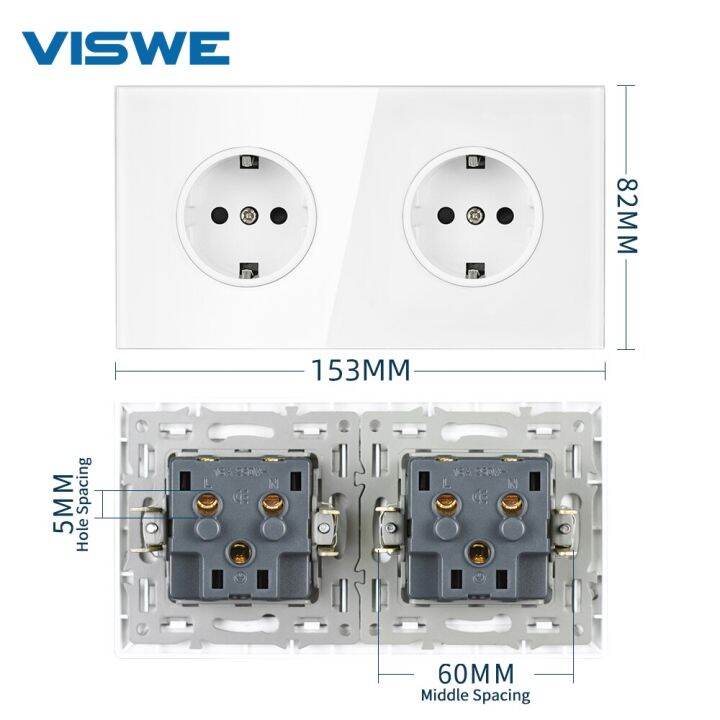 viswe-เต้ารับกระจกเทมเปอร์แบบกระจกคริสตัลเต็มตัวสีดำ250v-16a-ระบบไฟฟ้าปลั๊กเสียบผนังอียูบ้าน