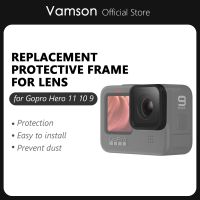 Vamson กรอบเคสสำหรับ Gopro Hero 10 9สีดำ,อะไหล่สำหรับซ่อมป้องกันพร้อมฝาครอบด้านข้าง VP715อุปกรณ์เสริม