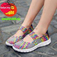 COD ▪✣ saafeeqdsdfsdw Salye Women Sandals Light As Feather Mixed Color Aqua Woven Shoe Plus Size Kasut Sukan