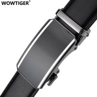 WOWTIGER สีดำผู้ชายรองเท้าผู้ชายหนังแท้3.5ซม.,เข็มขัดหัวเข็มขัดอัตโนมัติวงล้อสำหรับดีไซน์เนอร์เข็มขัด