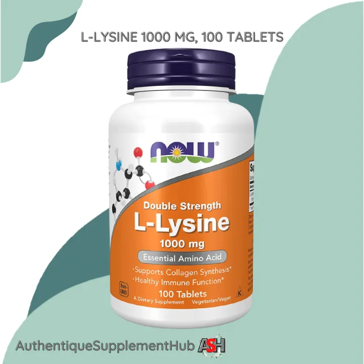 Now Supplements, L-Lysine 1000 mg, 100 Tablets - Supports Healthy ...