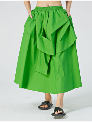 XITAO Skirt  Asymmetrical Patchwork Loose  Women Casual Skirt
