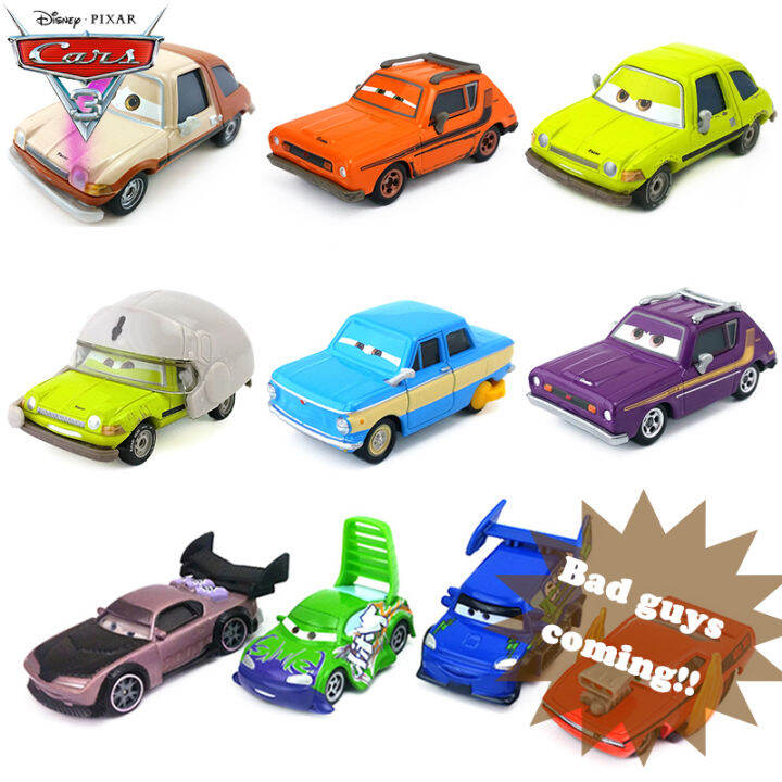 pixar-cars-2-badass-racing-clan-series-dj-slug-agent-boust-diecast-model-fine-toys-car-boy-new-year-gift