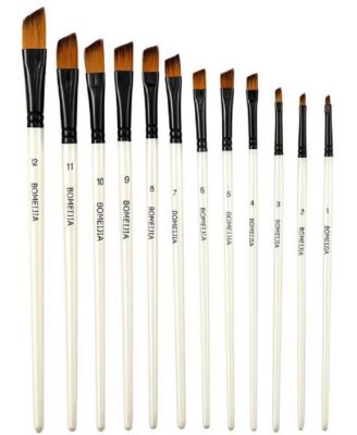 12pcs Oil Acrylic Flat amp;tip Kit Pen Art Supplies Artist Watercolor Painting Brushes Paint Brush For Nylon Paint Brushes