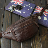 Retro Genuine Leather belt chest bag for men designer purses brown crossbody waist bag luxury oversized fanny pack waist packs