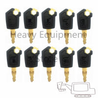 10 PCS Copper Key For Caterpillar CAT Heavy Equipment Ignition Loader Excavator Dozer Metal &amp; Plastic Black &amp; Gold High Quality