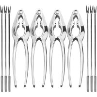 Seafood Tools Set Nut Crackers of 10 Pcs Seafood Opener Tool Set, 4 Pcs Crab Crackers and 6 Pcs Seafood Forks