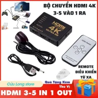 Bộ Chia HDMI 5 Vào 1 Ra 4K Cổng Chia HDMI 3 Vào 1 Ra chuyển đổi chia công tắc ổ đầu chia cáp màn hình video 3D cục chia hdmi 3 in 1 out remote điều khiển từ xa không dây CuuLongstore
