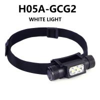 Wurkkos ไฟหน้าแบบ H05A-GCG2สีขาว Type-C ไฟหน้า5beads-LED ลูเมนสูงแบบชาร์จไฟได้18650ไฟฉาย6500K-7500K