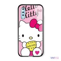 UCUC เคสโทรศัพท์เคสสำหรับ Vivo S1 กรณีแฟชั่นคลาสสิกการ์ตูน H ello K Itty H ello K Itty KT แมวปกหลังเคลือบเงากระจกนิรภัยกรณีโทรศัพท์ปลอก