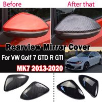 Carbon Fiber Pattern Side Mirror Cover Cap For VW Golf 7 MK7 7.5 GTD R GTI Touran L E-GOLF Rear View Rearview Mirror Cover