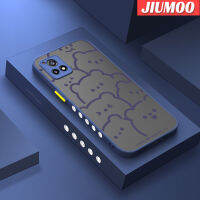 เคส JIUMOO สำหรับ VIVO เคส U3X สำหรับ VIVO Y52S Y31s Y54s IQOO U3 IQOO มีน้ำค้างแข็งโปร่งใสการ์ตูนหมีน่ารักแข็งรูปแบบขอบสี่เหลี่ยมด้านข้างปลอกซิลิโคนกล้องกันกระแทกเคสนิ่ม