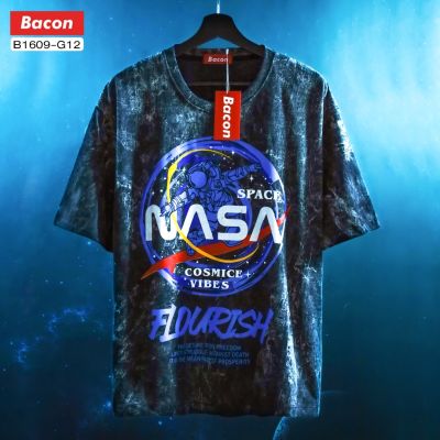 เสื้อผ้าวินเทจ เสื้อฟอก ลาย NASA FLOURISH