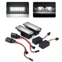 2Pcs Car License Plate Lights Exterior Accessories 12V LED Number License Plate Light Lamps for VW GOLF 4 5 6 7 Polo 6R