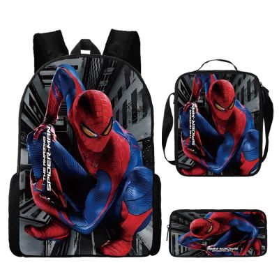 3Pcs/Set Disney Spider Man Backpack Kids Backpack Print Kindergarten Pencil Case Boy Girl Shoulder Bag Children Schoolbag Gift