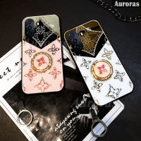 ฝาครอบโทรศัพท์สำหรับ Huawei Nova Y71 Y70เคส Y70เคสโทรศัพท์ที่ยึดแบบห่วงเปลือกกระจกสำหรับ Huawei Nova Y70 Y71เคส Y71ดีไซน์ลายโคลเวอร์พร้อมสายคล้อง