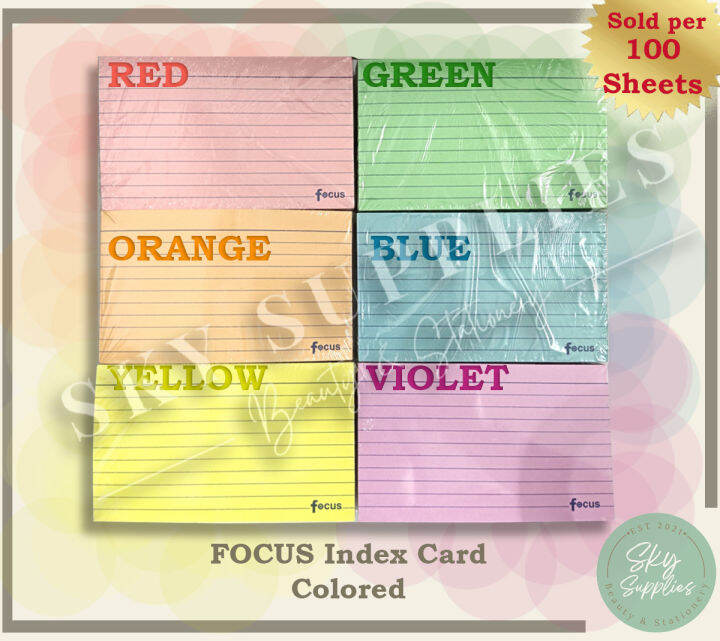 Colored Index Card (3x5,4x6 and 5x8) 100 sheets Lazada PH