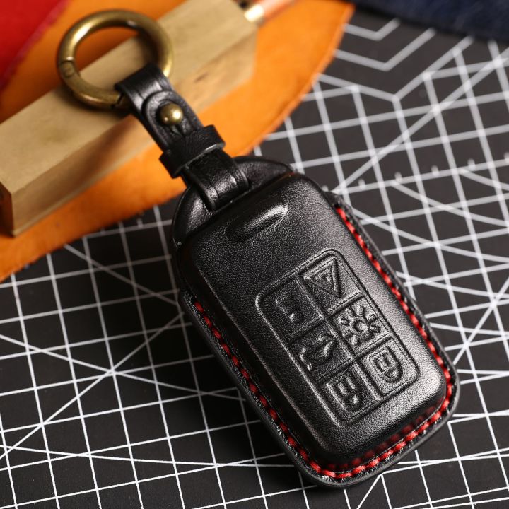 New Handmade Leather 5/6 Buttons Car Remote Key Holder Shell Case Full  Cover for Volvo XC60 V60 S60 S80 XC70 V40 Keychain