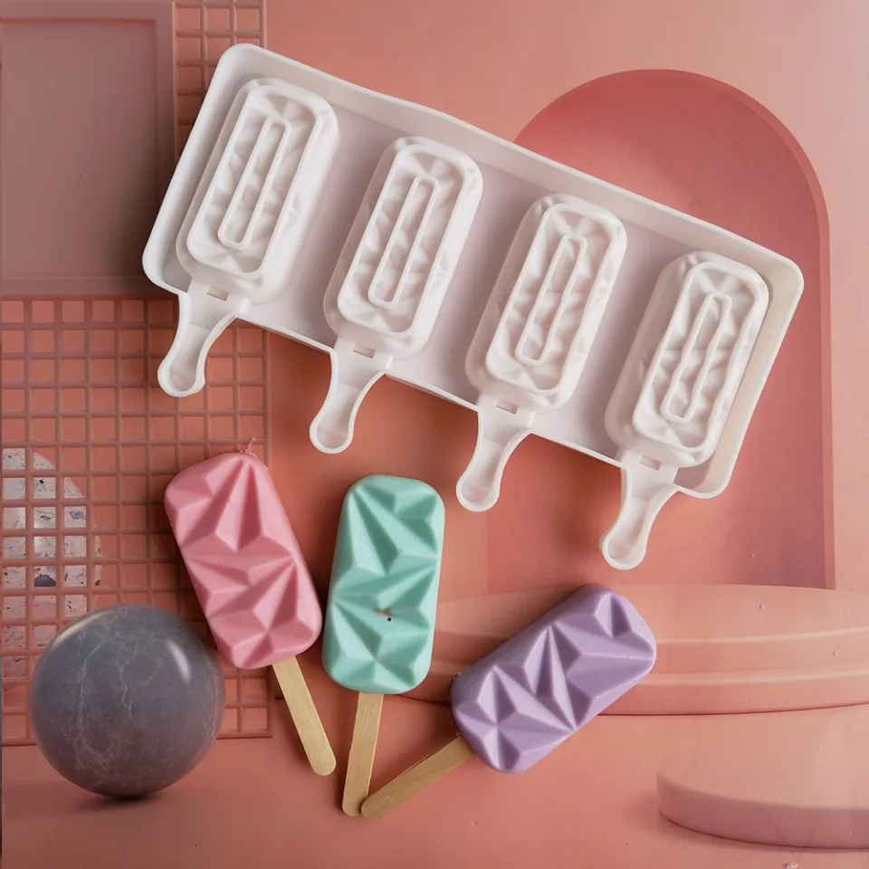 Silicone Ice Cream Mold, DIY Chocolate Dessert Popsicle Mould Tray