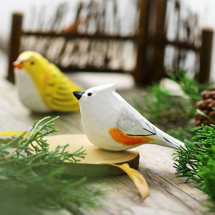นกประดับไม้รูปแกะสลักนกรูปจำลองทำด้วยมือของตกแต่งห้องนั่งเล่นรูปนกกล่องแว่นไม้ไผ่แฮนด์เมด