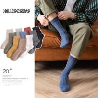 ถุงเท้าข้อกลาง ผ้าฝ้ายสไตล์วินเทจแฟชั่นMens retro socks Japanese cotton socks