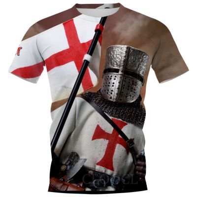 Knights Temple T-shirts 3D Men Pullovers Tees All Print Men Clothing Short Sleeve Casual Streetwears Harajuku T-shirt