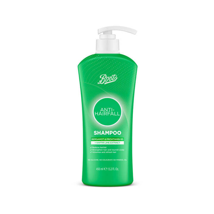 Boots AntiHairfall Shampoo Hair Solution Collection 450 ml. บู๊ทส์