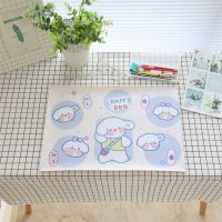 PVC Placemat Table Mat Double-sided Placemat Bowl Mat Heat Insulation Dining Mat Children Placement Props Plate Mat Leather