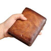 ZZOOI ManBang HOT Genuine Leather Men Wallet Small Mini Card Holder Male Wallet Pocket Retro purse High Quality